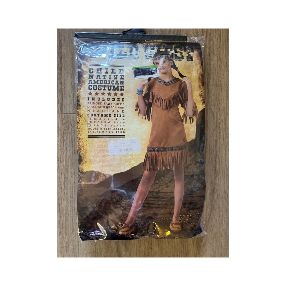Wild West Native American Halloween Dress up trick or Treat Costume girls